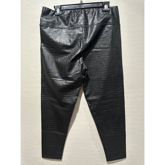 Scoop Faux Leather Embossed Croc Leggings Size XL 16-18 NWT - Picture 2 of 7